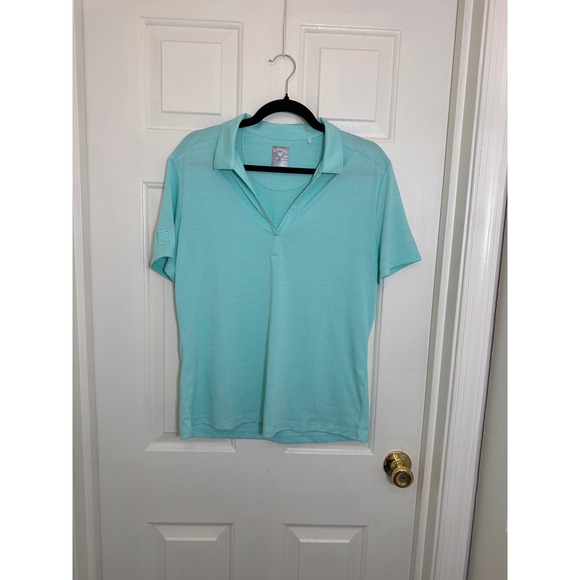 Callaway Tops - Callaway Opti-Dri Women Aqua Mint Green V-Neck Golf Polo Shirt Large
